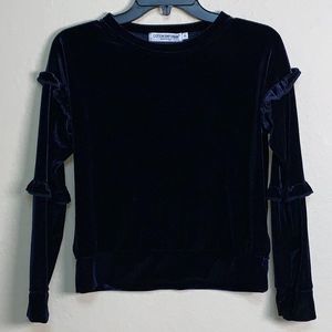 Cotton Emporium velvet ruffle top -  NWT